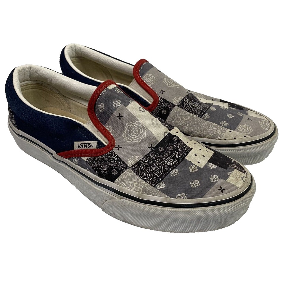 Vans Classic Slip-On 98 Patchwork Quilted Mix Sneakers Mens 6.5 Womens 8